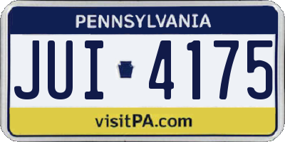 PA license plate JUI4175