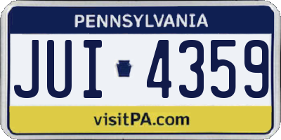PA license plate JUI4359