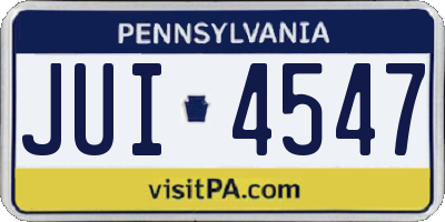 PA license plate JUI4547