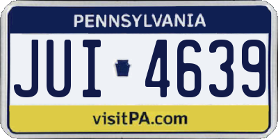 PA license plate JUI4639