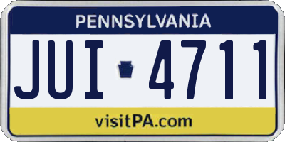PA license plate JUI4711