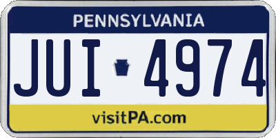 PA license plate JUI4974
