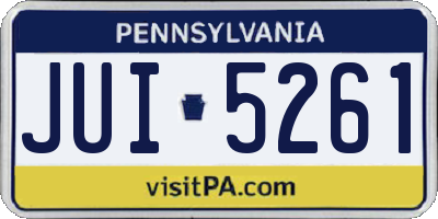PA license plate JUI5261