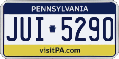 PA license plate JUI5290