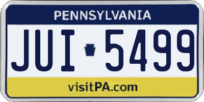 PA license plate JUI5499