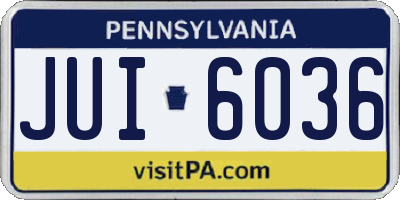 PA license plate JUI6036