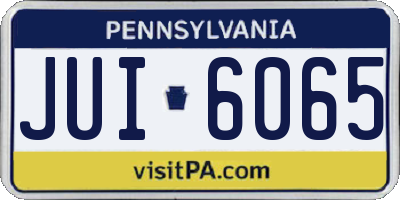 PA license plate JUI6065