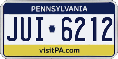 PA license plate JUI6212