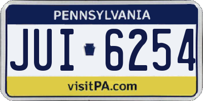 PA license plate JUI6254