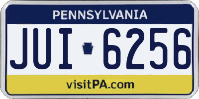 PA license plate JUI6256