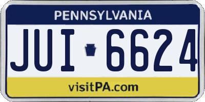 PA license plate JUI6624