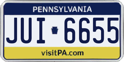 PA license plate JUI6655