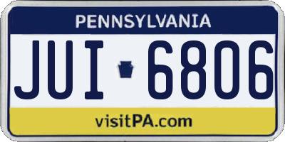 PA license plate JUI6806