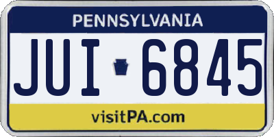 PA license plate JUI6845
