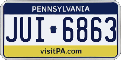 PA license plate JUI6863