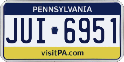 PA license plate JUI6951
