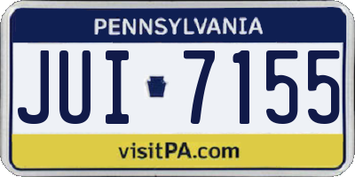 PA license plate JUI7155
