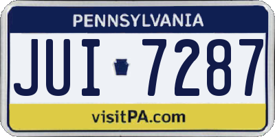 PA license plate JUI7287