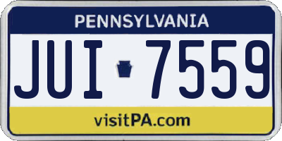 PA license plate JUI7559