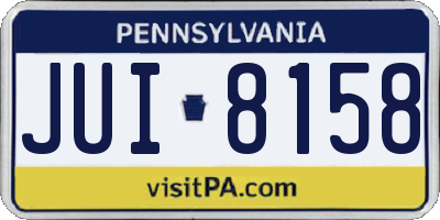 PA license plate JUI8158