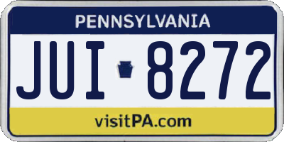 PA license plate JUI8272