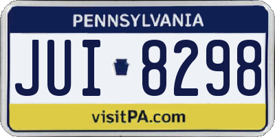 PA license plate JUI8298