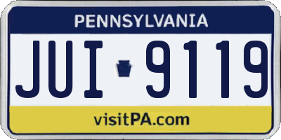 PA license plate JUI9119