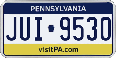 PA license plate JUI9530