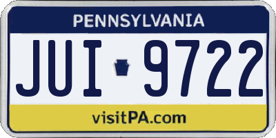 PA license plate JUI9722