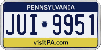 PA license plate JUI9951