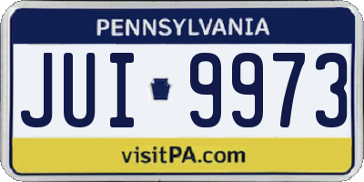 PA license plate JUI9973