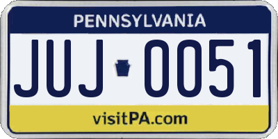 PA license plate JUJ0051
