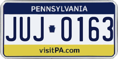 PA license plate JUJ0163
