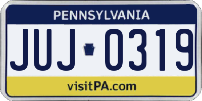 PA license plate JUJ0319