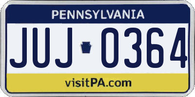 PA license plate JUJ0364