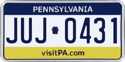 PA license plate JUJ0431