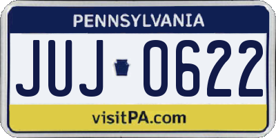 PA license plate JUJ0622