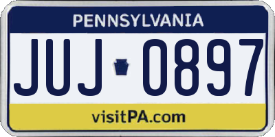 PA license plate JUJ0897