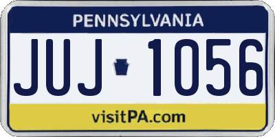 PA license plate JUJ1056