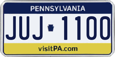 PA license plate JUJ1100