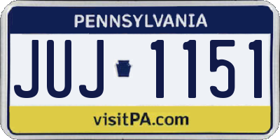 PA license plate JUJ1151