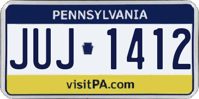 PA license plate JUJ1412