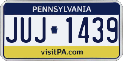 PA license plate JUJ1439