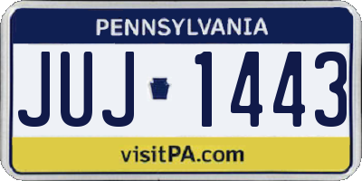 PA license plate JUJ1443