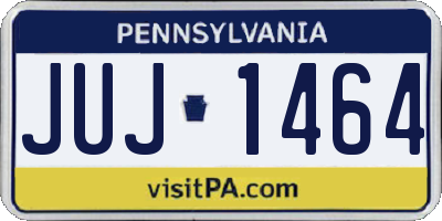 PA license plate JUJ1464