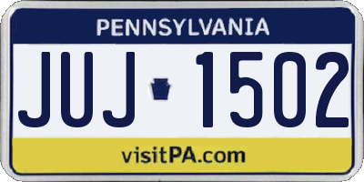 PA license plate JUJ1502