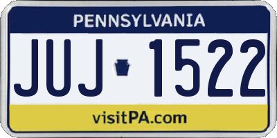 PA license plate JUJ1522