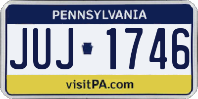 PA license plate JUJ1746