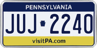 PA license plate JUJ2240