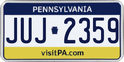 PA license plate JUJ2359